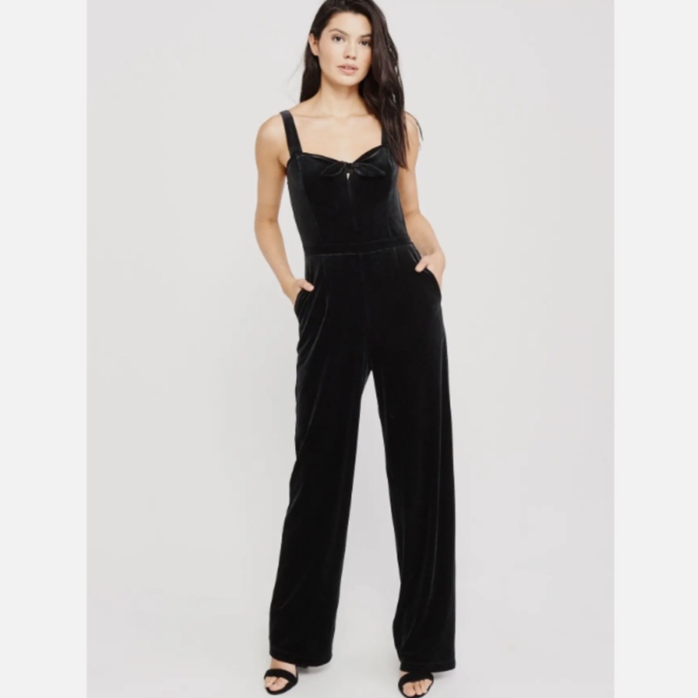 Abercrombie Black Jumpsuit with Wide-Leg Pants